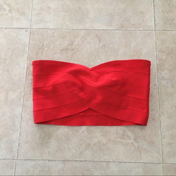 💌3/$15 Forever 21 Small red strapless crop top - Picture 1 of 4